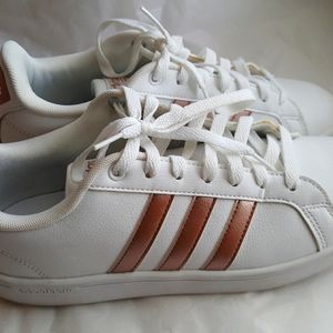 Adidas NEO Sneakers 7-1/2 White & Rose Gold